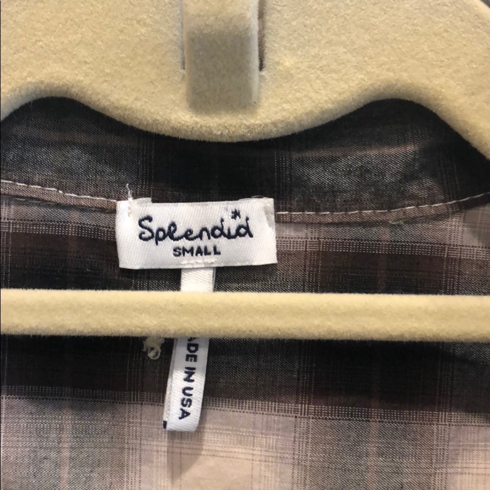 SPLENDID plaid button down top Size Small - Picture 3 of 6